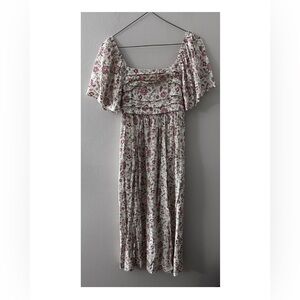Maurices Floral Midi Dress in Cream and Pink
